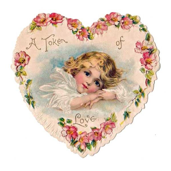 Token Love Victorian Valentine Reproduction Fabric Crazy Quilt Block Free Shipping