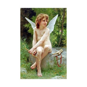 Bouguereau Love On Look Out Reproduction Fabric Crazy Quilt Block Quilting Sewing Crafting