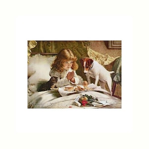 Charles Barber Burton &quot;Suspense&quot; Reproduction Fabric Crazy Quilt Block Free Shipping
