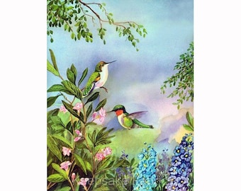 Hummingbirds Floral Garden Reproduction Fabric Crazy Quilt Block Quilting Sewing Crafting
