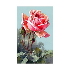 Pink Rose Rosebuds Reproduction Fabric Crazy Quilt Block Free Shipping