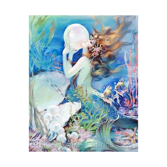 Clive Fantasia Sirena Suenos Reproduccion Tela Loco Quilt Etsy etsy