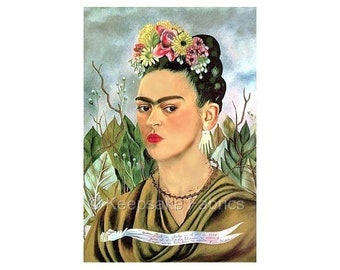 Frida Kahlo Portrait Reproduction Fabric Quilt Block Free Shipping (7F