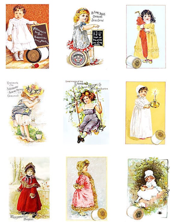 Vintage Sewing Thread Card Fabric Block Collection Free | Etsy