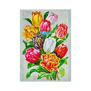 Fabric Block Flowers Seed Catalog Cover Free Shipping 1629A