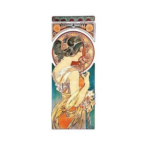 Mucha Art Nouveau Lady Profile Fabric Crazy Quilt Block Free Shipping (A2