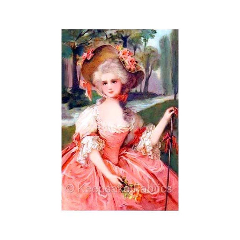 FABRIC BLOCK*ONE 5X7*BEAUTIFUL GIRL IN PINK HAT*CHARMING