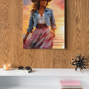 Western Cowgirl Digital Art Print, Cowgirl Wall Decor, Printable Cowgirl Poster, Rodeo Art, Cowgirl Gift