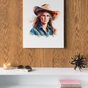 Coastal Cowgirl Digital Art, Western Cowgirl Print, Beach Cowgirl Wall Decor, Printable Cowgirl Art, Coastal Theme
