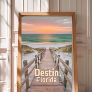 Destin Florida Digital Wall Art, Beach Inspired Print, Coastal Decor Piece, Florida Art, Home Decor, Digital Download