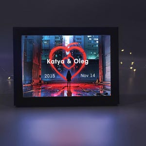 Personalized Led frame for Couple, Names and date, Wedding Gifts, Anniversary Gift for Couple, Engagement Wedding Favor, Custom LED Light