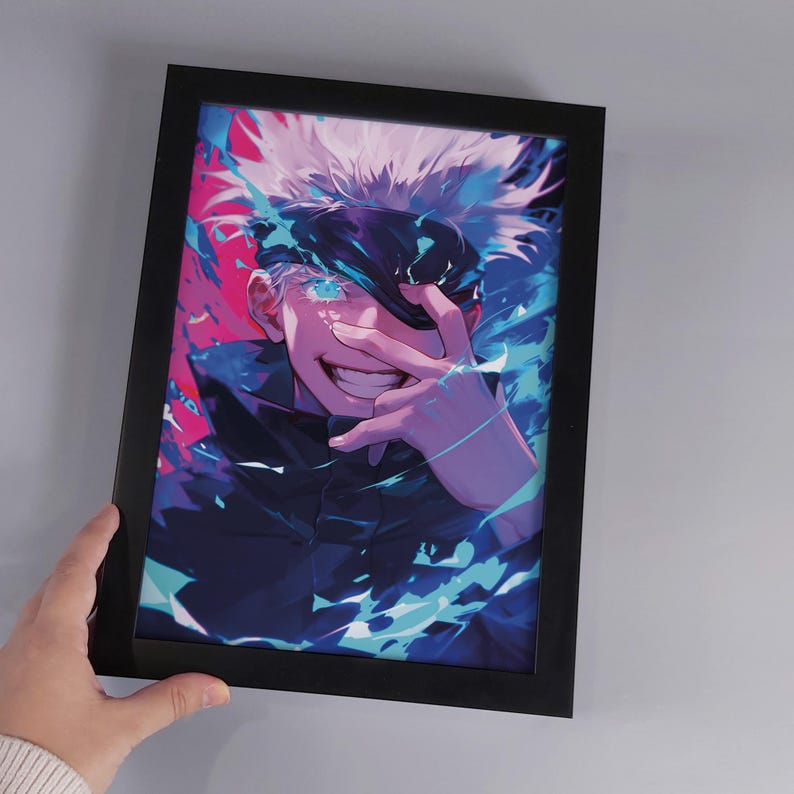 Gojo Satoru LED Art, Anime Light, Painting Picture Frame, LED Frame ...