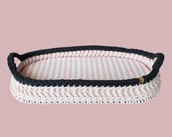 Baby diaper changing tray. Nursery décor turned elegant. Unique shower gift.