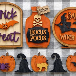 Trick or Treat Bench Insert – Halloween Miniature Bench Interchangeable Tile