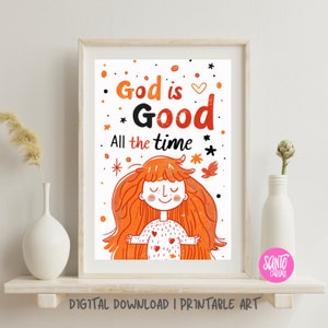 Gott ist gut, christliche Kunst, moderne christliche Kunst, christliche Kunstwerke, christliche Bibelkunst, ästhetisches Raumdekor, religiöse Kunst, Gottdrucke