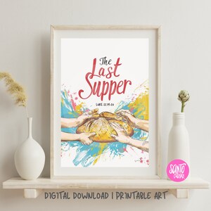 Last Supper - Christian Art, Modern Christian art, Christian artwork, Christian Bible Art, Scripture Wall Art, Catholic Art Printable. Jesus