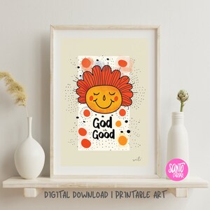 Gott ist gut, christliche Kunst, moderne christliche Kunst, christliche Kunstwerke, christliche Bibelkunst, ästhetisches Raumdekor, religiöse Kunst, Gottdrucke