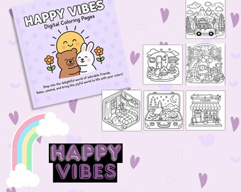 Reise-Malbuch für Kinder: Verschiedene Urlaubsorte, lustige Seiten (Digitaler Download PDF, 6 Seiten)