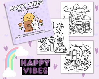 Erdbeerhaus Malbuch: Lustige Seiten für Kinder (Digitaler Download, 3 Seiten)