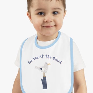 See You At The Beach Bib/Cute Baby Bib/Baby Gift