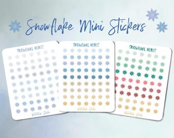 Snowflake Mini Stickers - Super Tiny Snowflake Stickers for Small Planners, Bulletjournal, Scrapbooks, and Cards