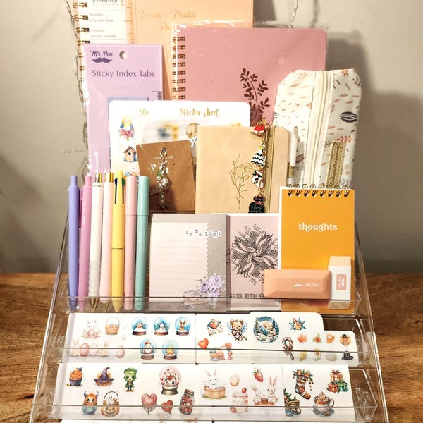 Deluxe Mystery Stationery Bundle | Handmade Items, Festive Stickers, and Stationery Items
