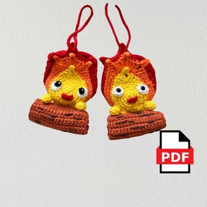 PDF CROCHET PATTERN DIGITAL | Flame | crocheted keychain | level: easy | step-by-step photo guide | English