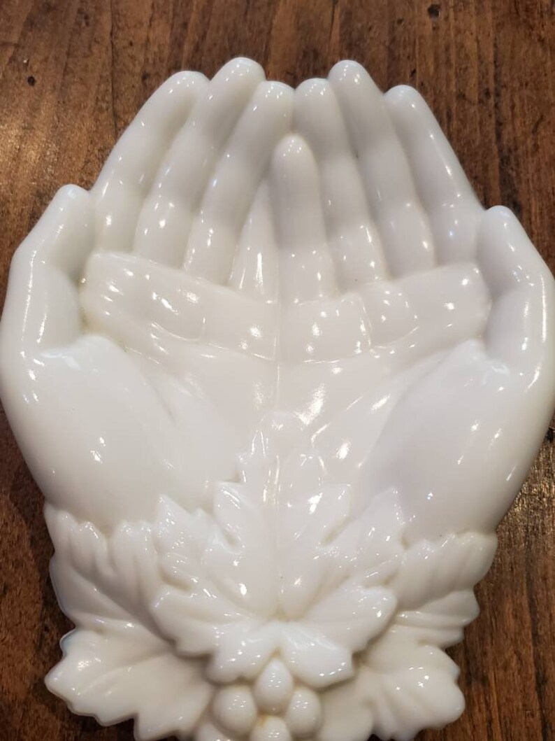 Vintage Westmoreland Milk Glass Hands Dish Etsy