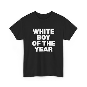 ホワイトボーイ・オブ・ザ・イヤーシャツ、メンズオーバーサイズTシャツ、ストリートウェア、クラシックコットン半袖
