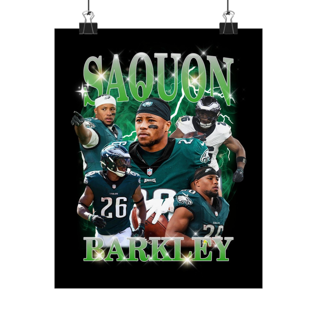 Saquon Barkley Matte Poster NFL Sports Wall Art Fan Decor