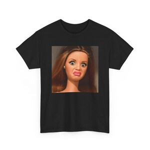 Äcklad ansikte meme docka babe skjorta | Retro docka porträtt t-shirt, parodi t-shirt, meme skjorta