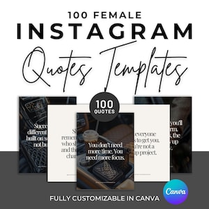 Girl Boss Instagram Templates: 100 Canva Quotes for Women (Digital Download)