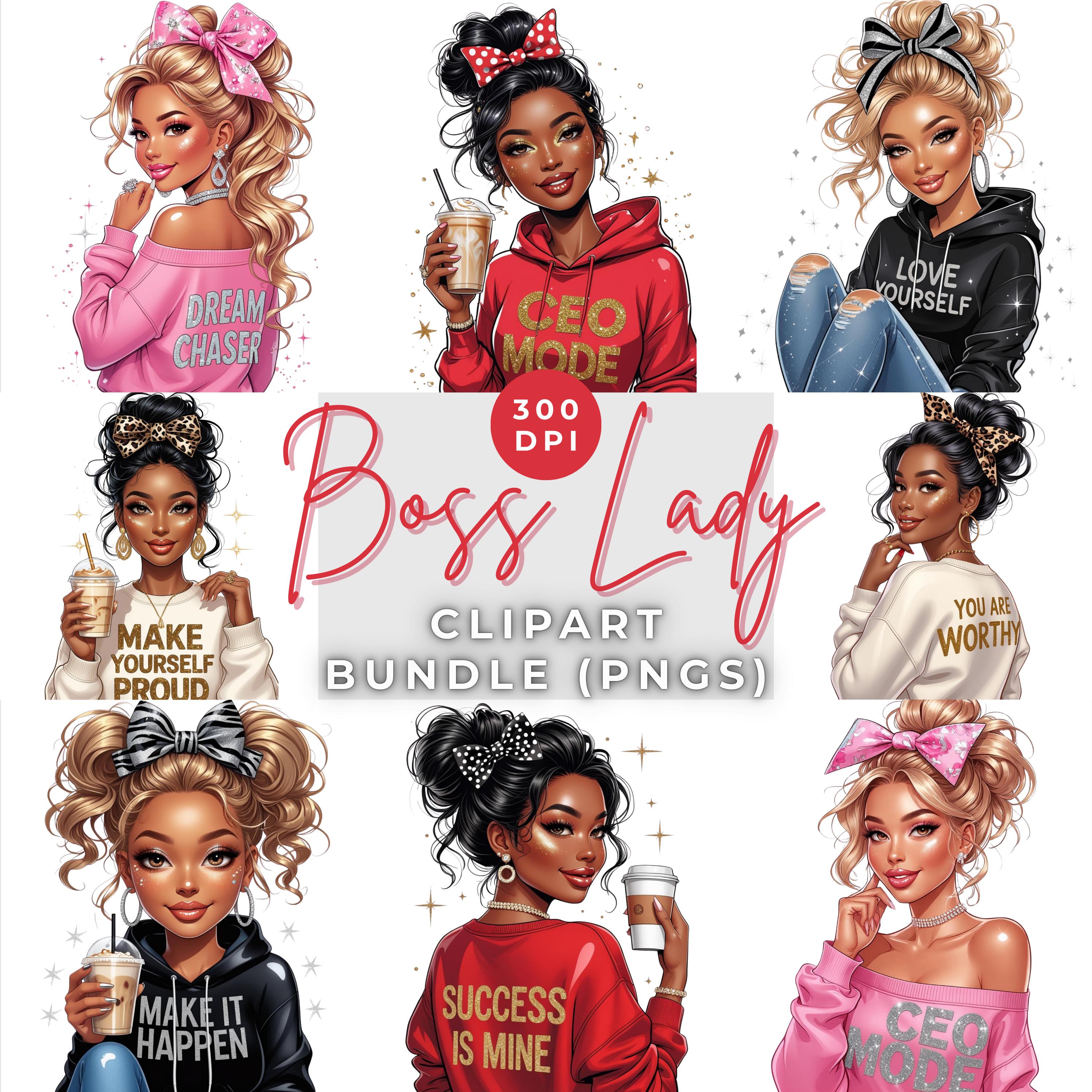 Boss Lady Clipart Bundle: Glam Fashion Pngs (digital Download 300 DPI ...