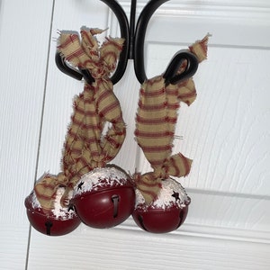 Christmas Bell Ornaments, Christmas bells, christmas decor, red bells, snowy bells, package ties, jingle bells, ornaments, farmhouse decor
