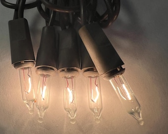 Craft supply, 10 count clear lights, brown wire, everyday lights, holiday lights, all season lights, floral arrangement lights, UL listed