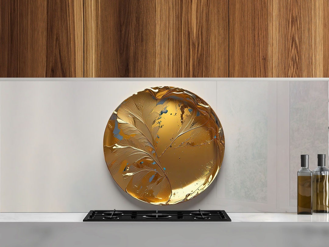 Tempered Glass Backsplash-golden Backsplash Tiles-metal Backsplash-gold ...
