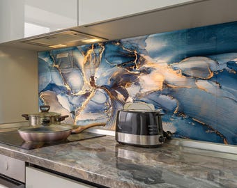 Black Tempered Glass Backsplash Tile: Kitchen Stove Splashback