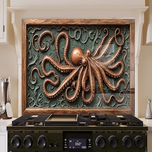Octopus Tempered Glass Backsplash: Herd Splashback Cover
