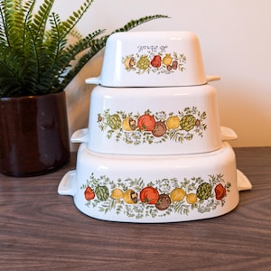 Vintage CorningWare Spice of Life Pattern Casserole Dishes