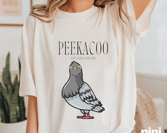 Camiseta divertida de paloma Peekacoo, regalo para amantes de las palomas, camiseta desquiciada, camiseta de la generación Z, camiseta de paloma, camiseta de paloma, camiseta con gráfico de paloma, camiseta de pájaro