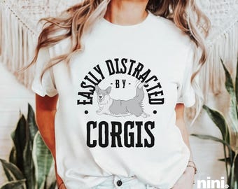 Corgis Shirt leicht abgelenkt Shirt Hunde Shirt Corgis Mutter Shirt lustiges Hunde-Shirt Meme Shirt Geschenk für sie Corgis T Shirt Corgis Liebhaber Shirt Retro