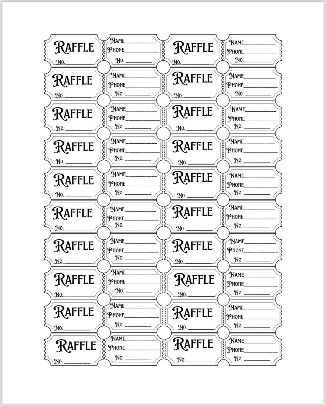 Universal Raffle Ticket Digital Download | Carnival Games | Fair Games ...