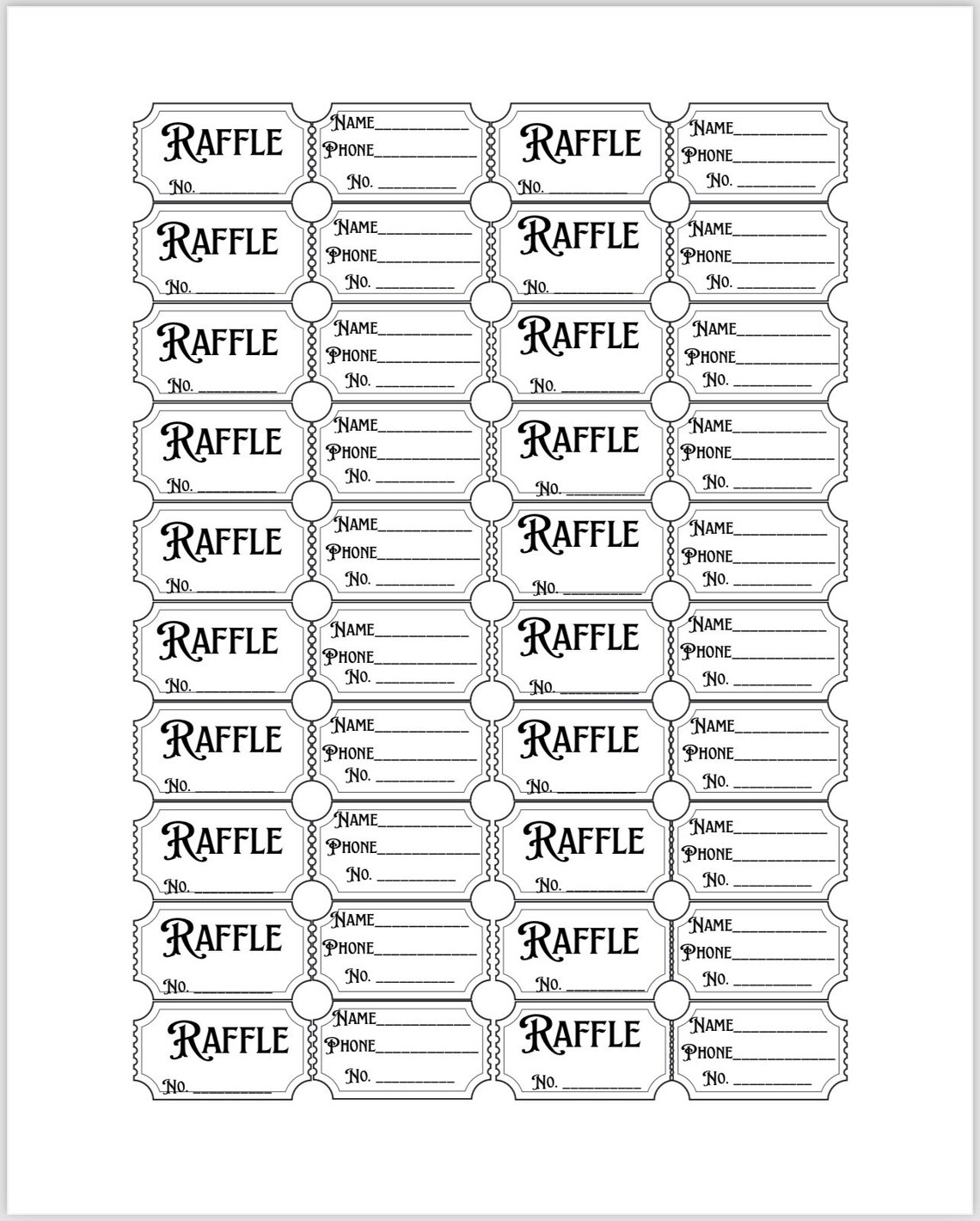 Universal Raffle Ticket Contest Drawing Numbers Lottery Game - Etsy