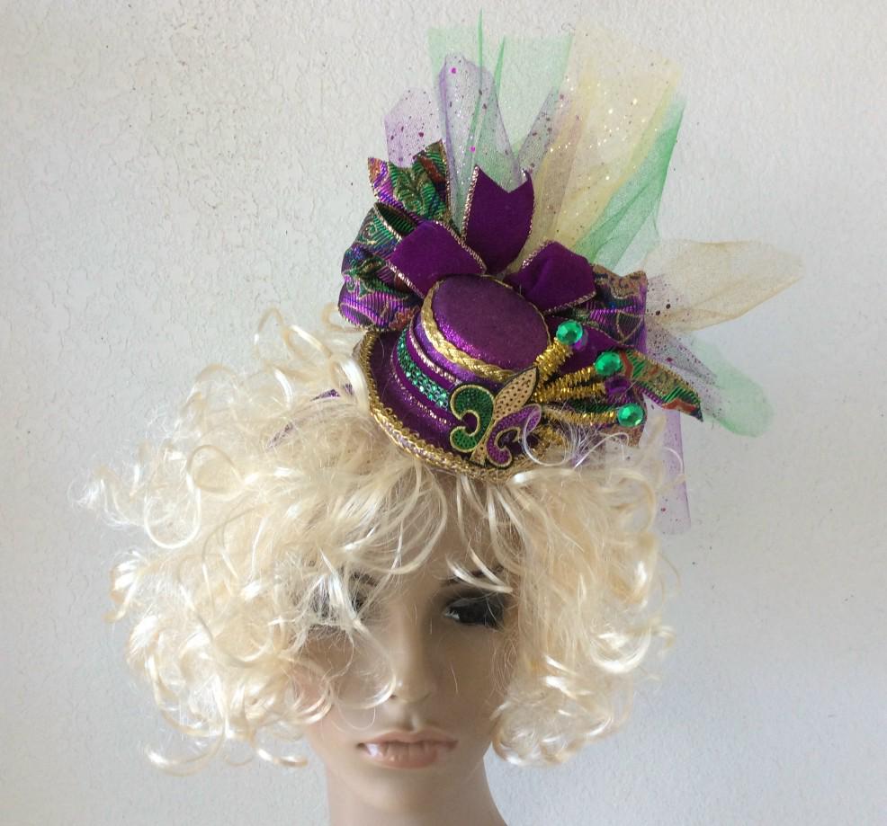 Mardi Gras Fascinator - Etsy display picture 3