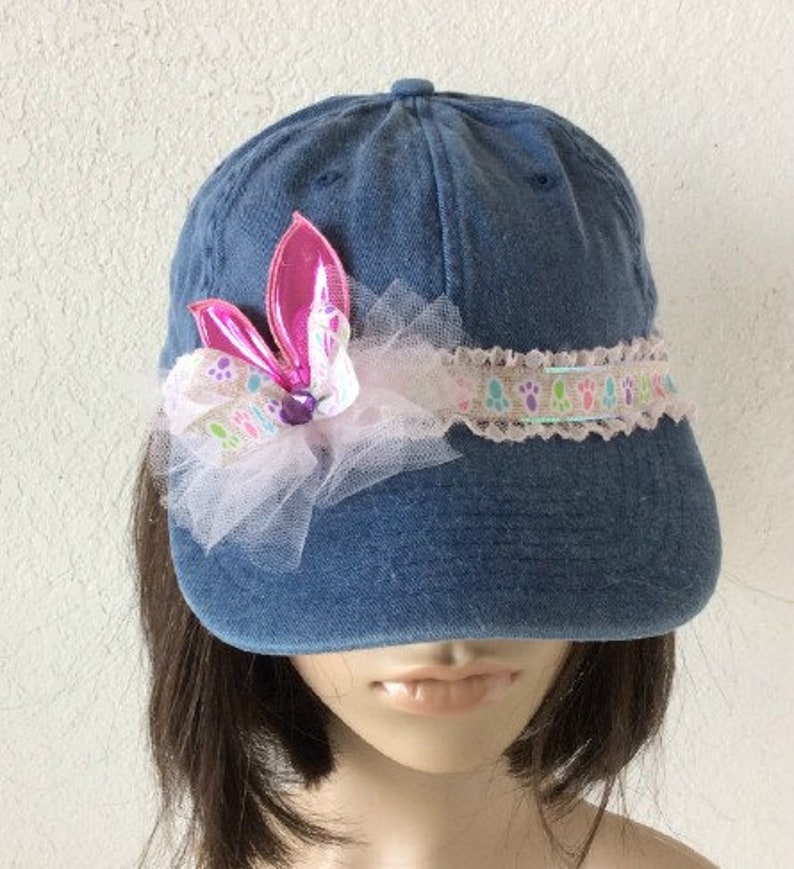 Easter Bunny Ears Baseball Cap Bunny Feet Ribbon Lace - Etsy