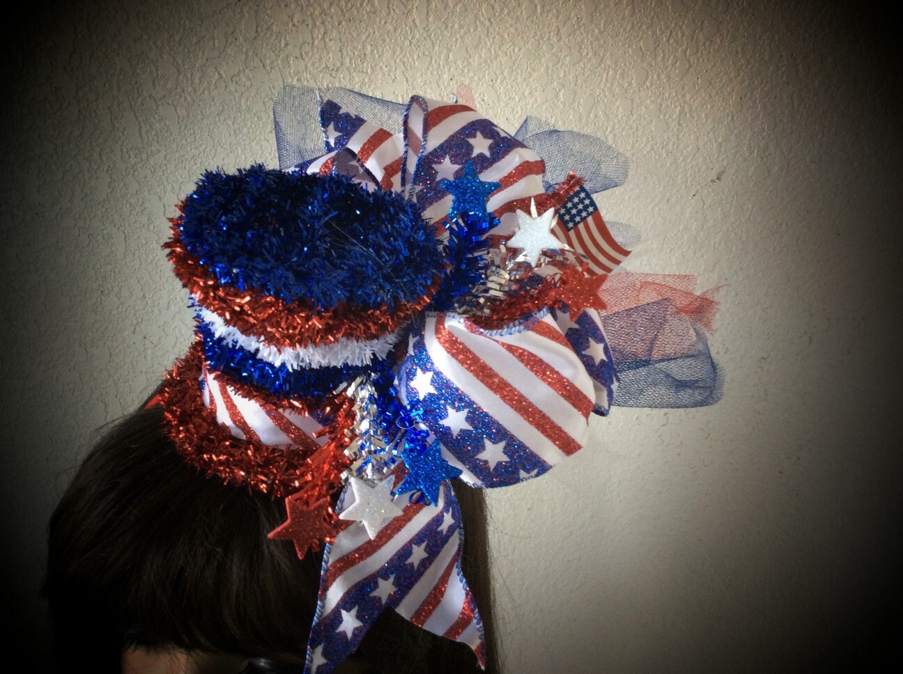 Red White Blue 3 PC Fascinator Patriotic USA America Hat Bling NWT Amazon.com: blinkee Star-Spangled Sparkle USA Flashing  main image 4