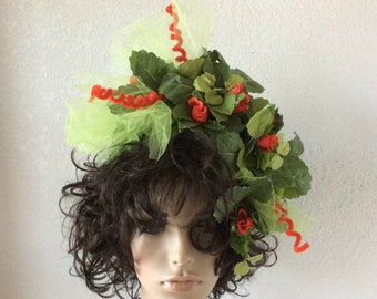 Poison Ivy Headpiece Halloween Poison Ivy Costume Mother Nature Headband Whimsical Fascinator Halloween Fascinator Steampunk fascinator