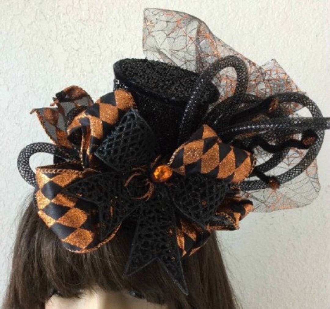 Glitter Black Topper Plastic Hat Adult main image 0