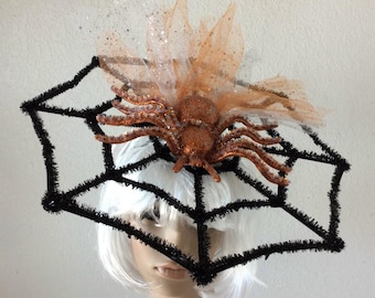 Posable Wire Black Spider Web Goth Fascinator Hat ??️?️ il_fullxfull.4199102181_nlnz.jpg main image 4