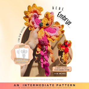 BEBE Émbrys Phoenix Crochet Pattern PDF | Fantasy Amigurumi Bird | Mythical Firebird Plush | Digital Download